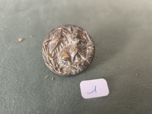 Ancien bouton métal doré - ancien, en