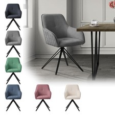 1/2/4/6x Chaise pivotante 360° de salle à manger aux accoudoirs couleur au choix
