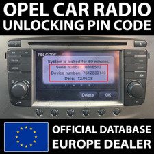 OPEL RADIO PIN CODE UNLOCK