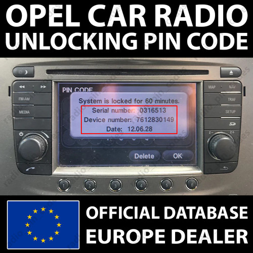 Opel radio pin code - pin,