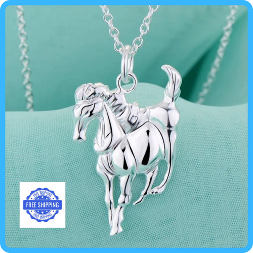 Collier pendentif cheval - , en