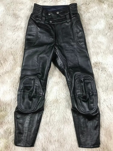 Pantalon cuir moto noir - en,