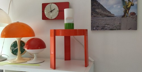Table basse prisunic - basse, orange