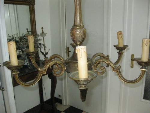 Imposant ancien lustre - 6, feux