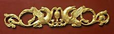 Vintage French Style Gold-Gilded Bronze Griffins Appliqué Plaque