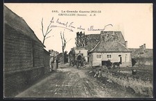 Old postcard Grivillers, The Great War 1914-15, The work of a German shell 