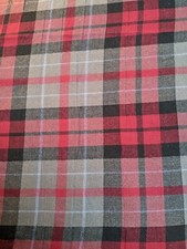 COUPE TISSU COTON CARREAUX GRIS / ROUGE / NOIR