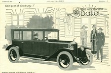 Publicité ancienne automobile Ballot 1925 issue magazine E. Frock