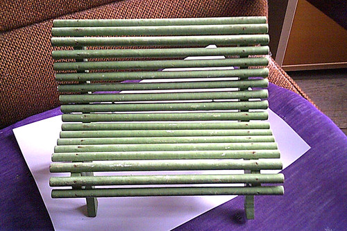 Ancien banc bois peint pour - ancien,