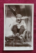 CARTE POSTALE PHOTO - LOCOMOTIVE AERIENNE R.SOMMER sur son BIPLAN - PILOTE AVION