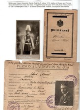 ORIGINAL Imperial German WW1 Militarpass -K.A. GARDE REGT #1 IC 2nd + ID - DOC