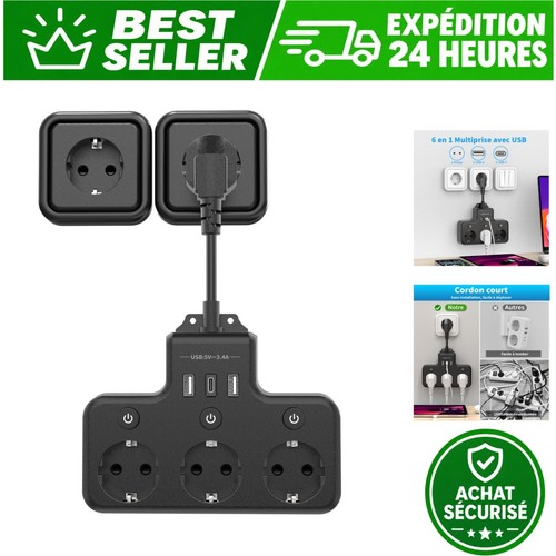 Multiprise murale prises usb - murale,
