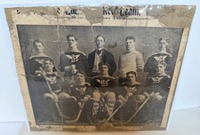 Vintage 1902 Portage Lake Hockey Club Original LARGE TEAM PHOTO 1st US CHAMPIONS