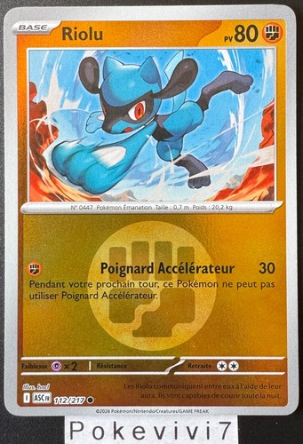 Carte pokemon riolu - riolu, 112/217