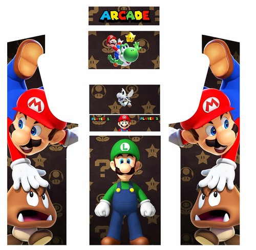 Stickers mario pour borne - stickers,