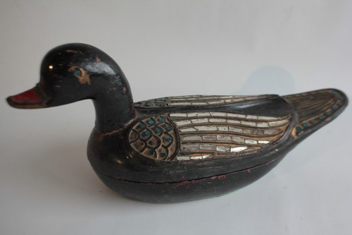 Vintage boîte canard bois - vintage,