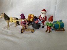 Playmobil Traîneau Père Noël Poney Lutins Cadeaux Luge Jouets Christmas