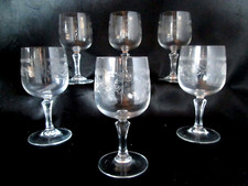 Lot 6 WATER GLASS on STAND (+1 WINE) Matignon Crystal Glass CRYSTAL ARCHES veil!