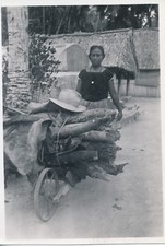 Gilbert Islands 1935 - woman wheelbarrow wood Oceania Pacific Ocean - IG 51