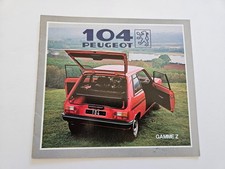 PEUGEOT 104 GAMME Z SALES BROCHURE 1982 FRENCH