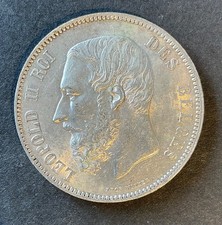 Belgium - Leopold II - Magnificent 5 Francs 1872 Silver - Beautiful Patina