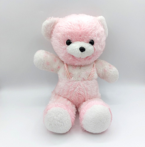 Doudou ours rose blanc - ,