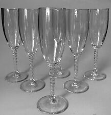 SIX 6 Cristal D'Arques Durand twisted Stem champagne flutes Angelique (Fleury)