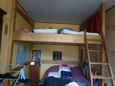 lit mezzanine en bois 2 places