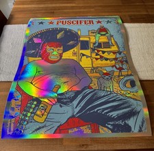Puscifer Foil Variant Luchador Poster 4/19/16 Raleigh NC-Limited Concert Print