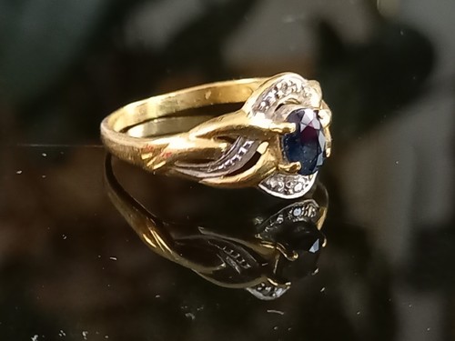 Bague saphir diamants - et, 18