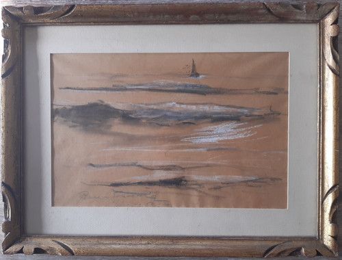 Etude ancienne pastel marine - ancienne,