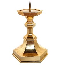 PIQUE CIERGE NAGEL EN MÉTAL PLAQUE OR VINTAGE DESIGN SCANDINAVE MODERNISTE 70's