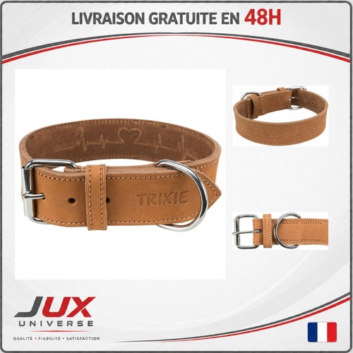 Collier chien trixie cuir - en,