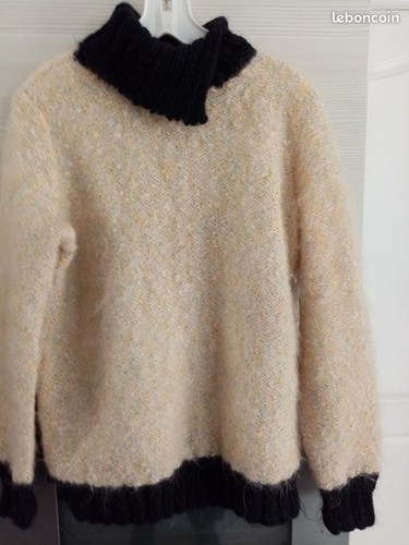 Pull mohair tricot fait - , main