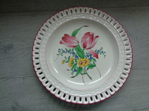 Assiette plate ajouree faience - plate,