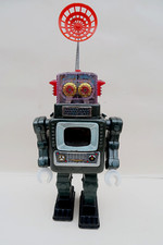 Robot Television Spaceman 27Cm Battery Operated 2° Version Alps Japan 1963