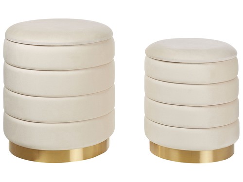 Lot poufs en velours - lot,