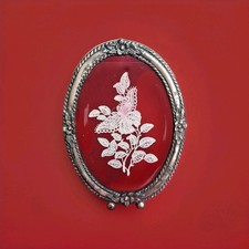 ancien petit cadre ovale en métal  vintage