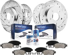 Detroit Axle 330mm Front Rear Brake Rotors Ceramic Pads For 2011-2018 Dur