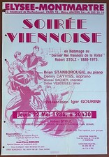 Concert poster VIENNESE EVENING Elysée-Montmartre BRIAN STANBOROUGH Gourine *