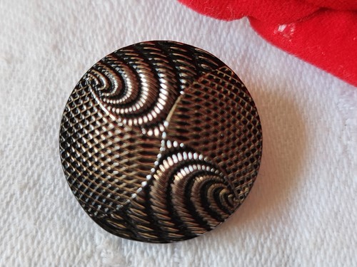 Bouton ancien verre noir - verre,
