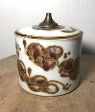 Pot LAMPE à Huile Poterie Artistique Émaillée Embout à Mèche En Laiton Anne KROG