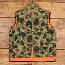Vintage Hunting Gilet XL Padded Vest Camouflage Green