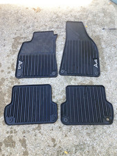 2002-2008 AUDI A4 S4 B6 B7 All Weather Floor Mats 4 Pieces Rubber Black OEM Logo