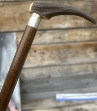 Canne Ancienne Chasse Cane XIXeme bague Argent Collection