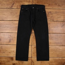 Vintage Levis 501 Jeans 34 x 30 Dark Wash Straight Black Red Tab Denim