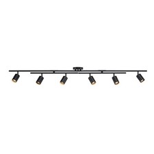 GLOBE Electric 59463 6-Light Track Lighting, Matte Black Finish, Swivel Bars