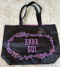 ANNA SUI Special Big Drawstring Tote Bag with Butterfly Charm Not for Sale USED