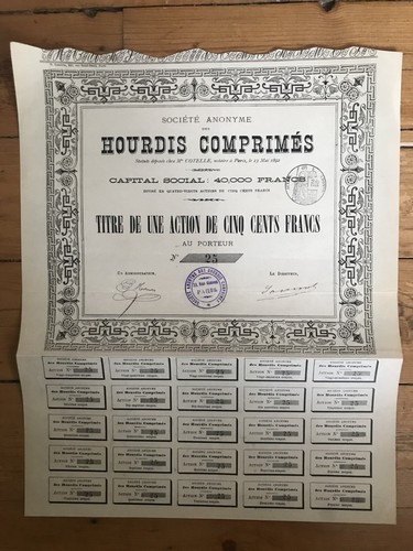 Rare hourdis comprimes 1892 - hourdis,