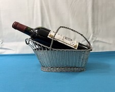 Wine basket CHRISTOFLE GALLIA model VANNERY silver metal bottle holder